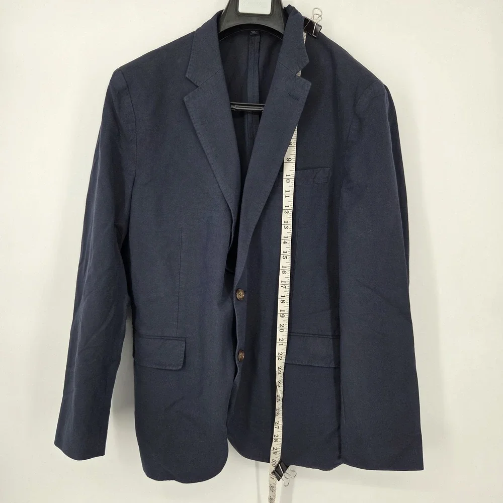 J. CREW Ludlow Men's 42 R Baird McNutt Irish Linen Blend Sport Coat Navy Blue